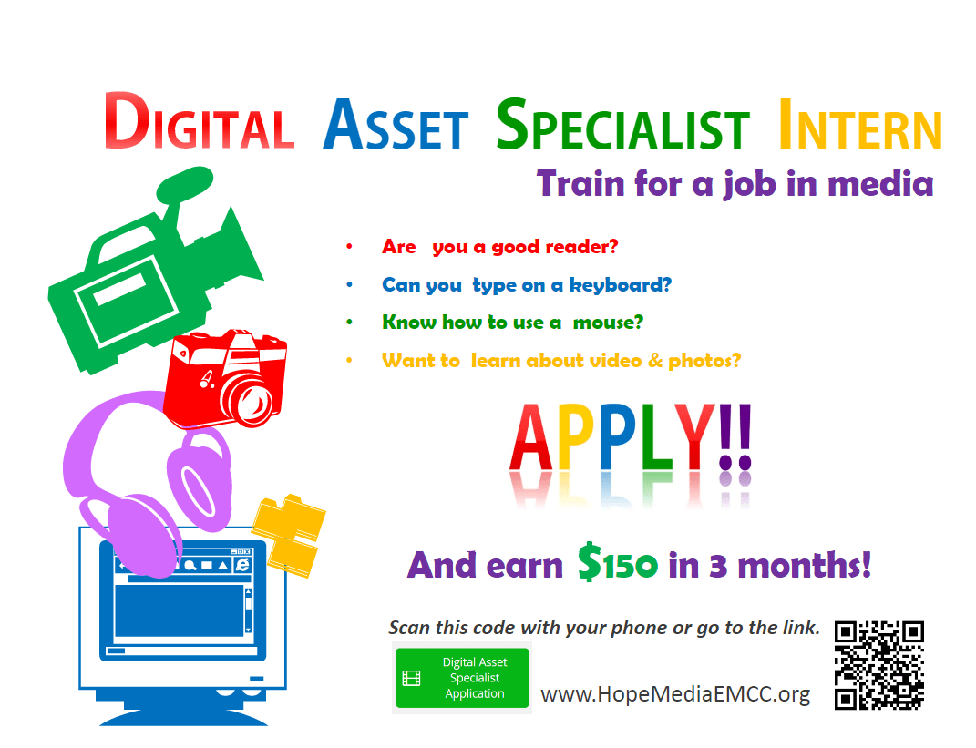 flyer adverising the digital asset specialist position