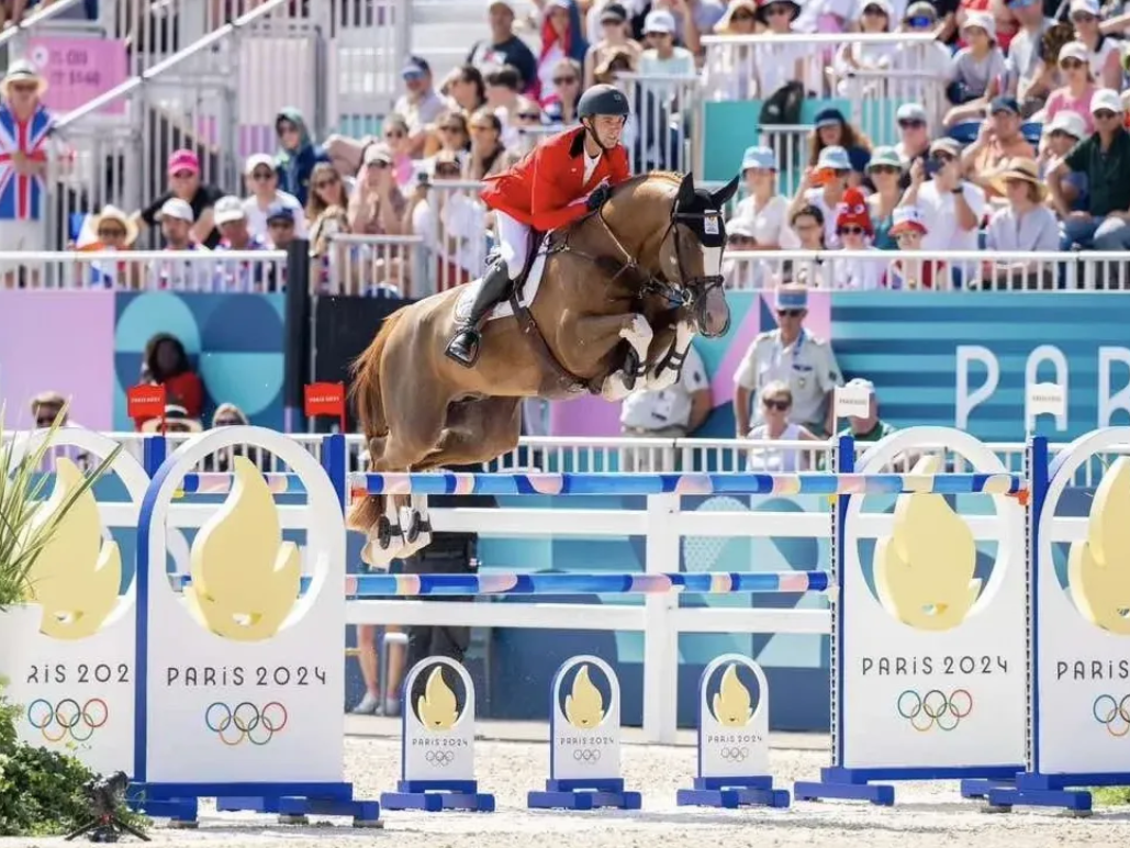 Springhengst Cavalier Russe Z mit Reiter