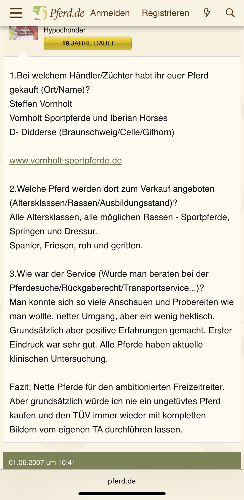 Kundenbewertung von Pferde.de