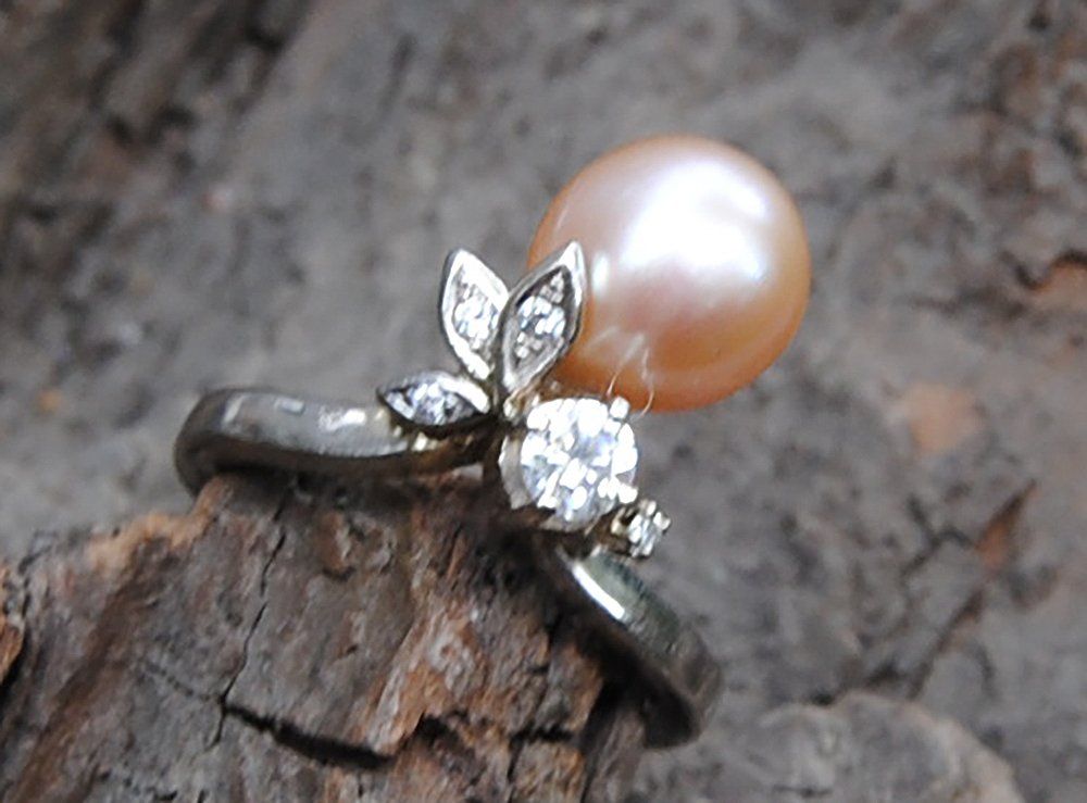 Zuchtperle mit Brillant 585 / Weißgold