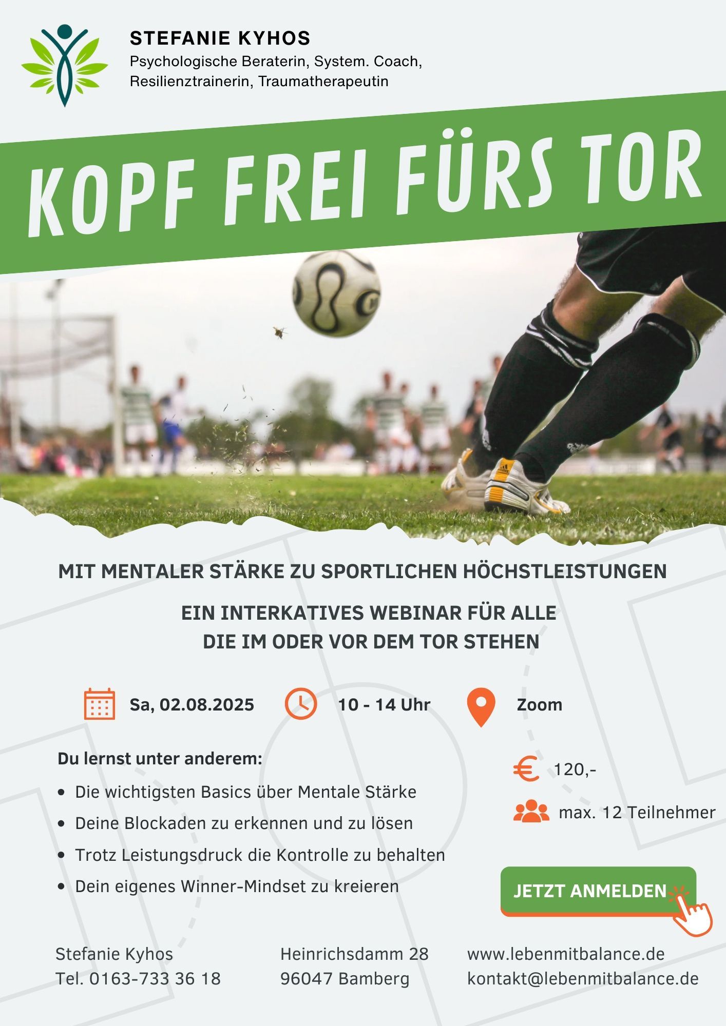 Webinar Kopf frei fürs Tor