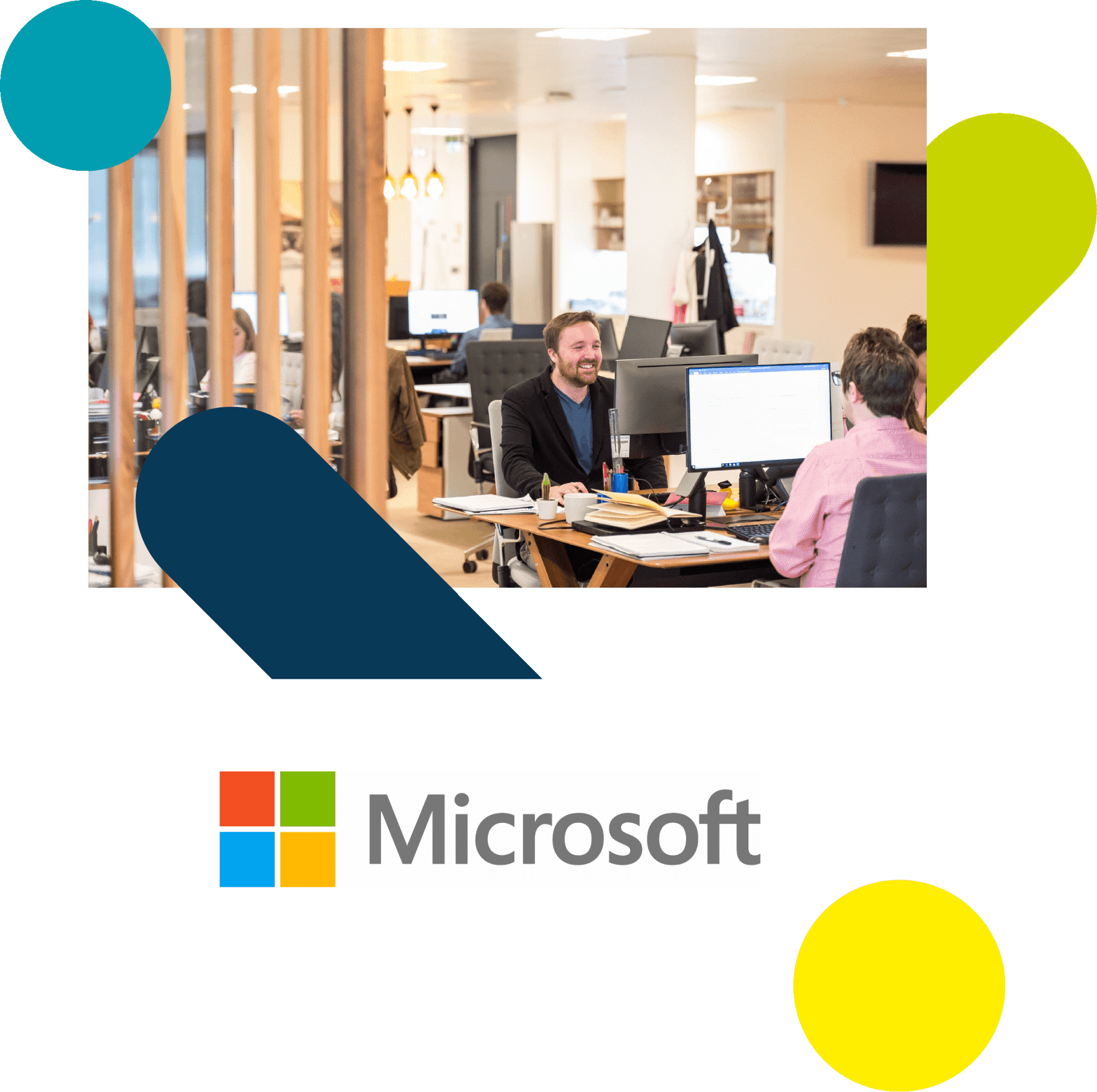 Microsoft Logo With Cooperate Office Stock Image