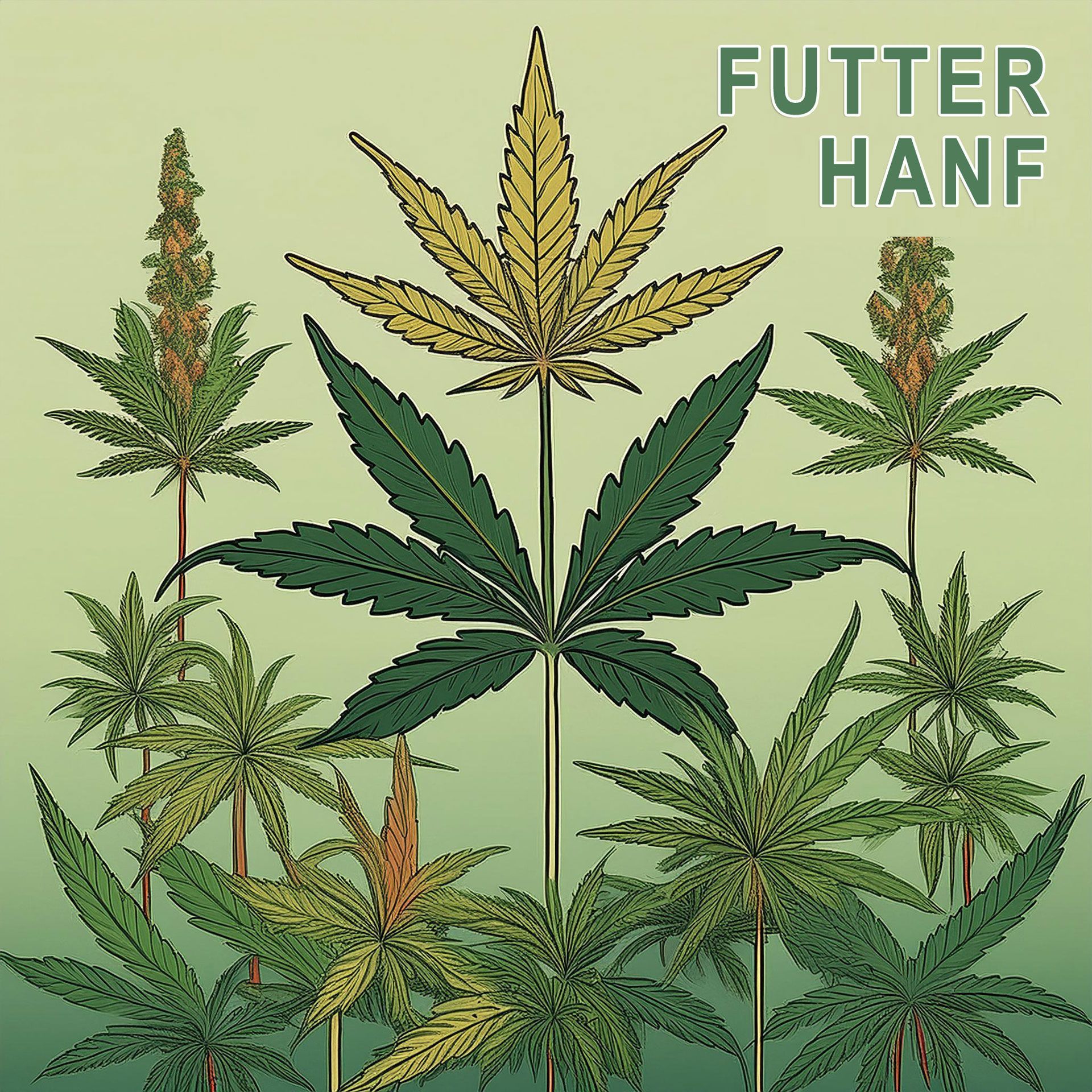 WiesenHeuLage mit Futterhanf enthält einen wohldosierten Anteil an jungen, zartem Futterhanfpflanzen.