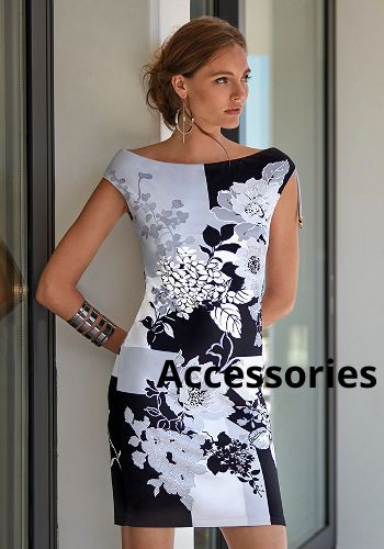 Roidal Inca Monochrome Floral Dress Link to Accessories page