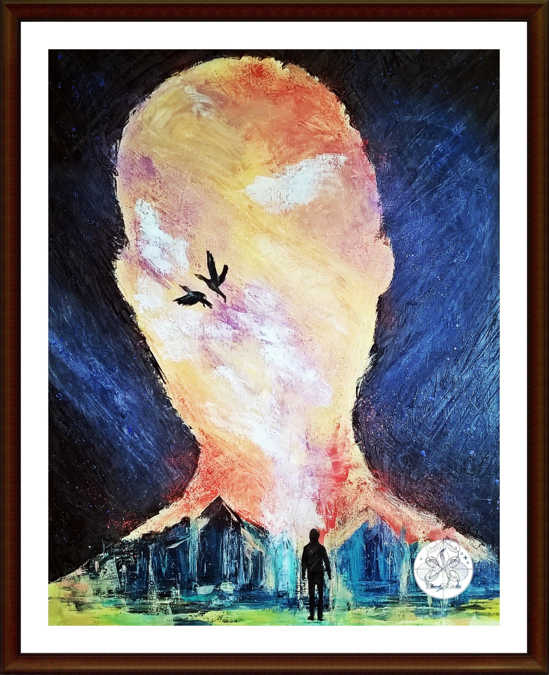 Chant d'étoiles - ASCENSION - Un but à atteindre Acrylique sur toile Format : 80 x 100 cm Date de création : Mai 2020