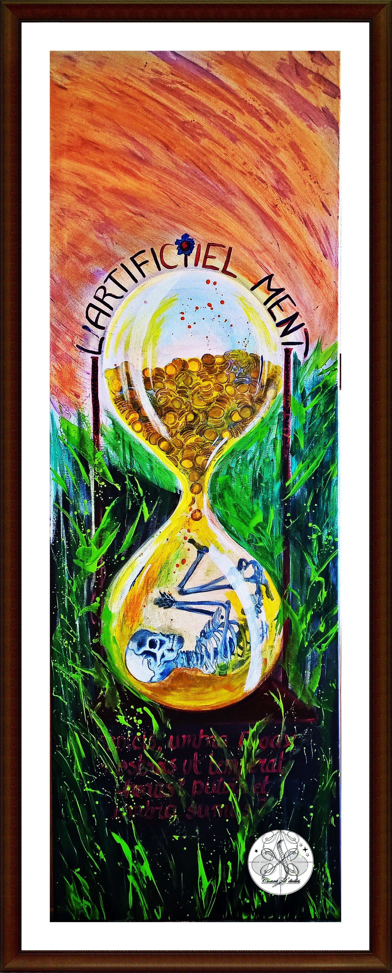 Chant d'étoiles - L'ARTIFICIEL MENT ! - Acrylique liquide sur toile - Format : 40 x 120 cm - Date de création : Mai 2020