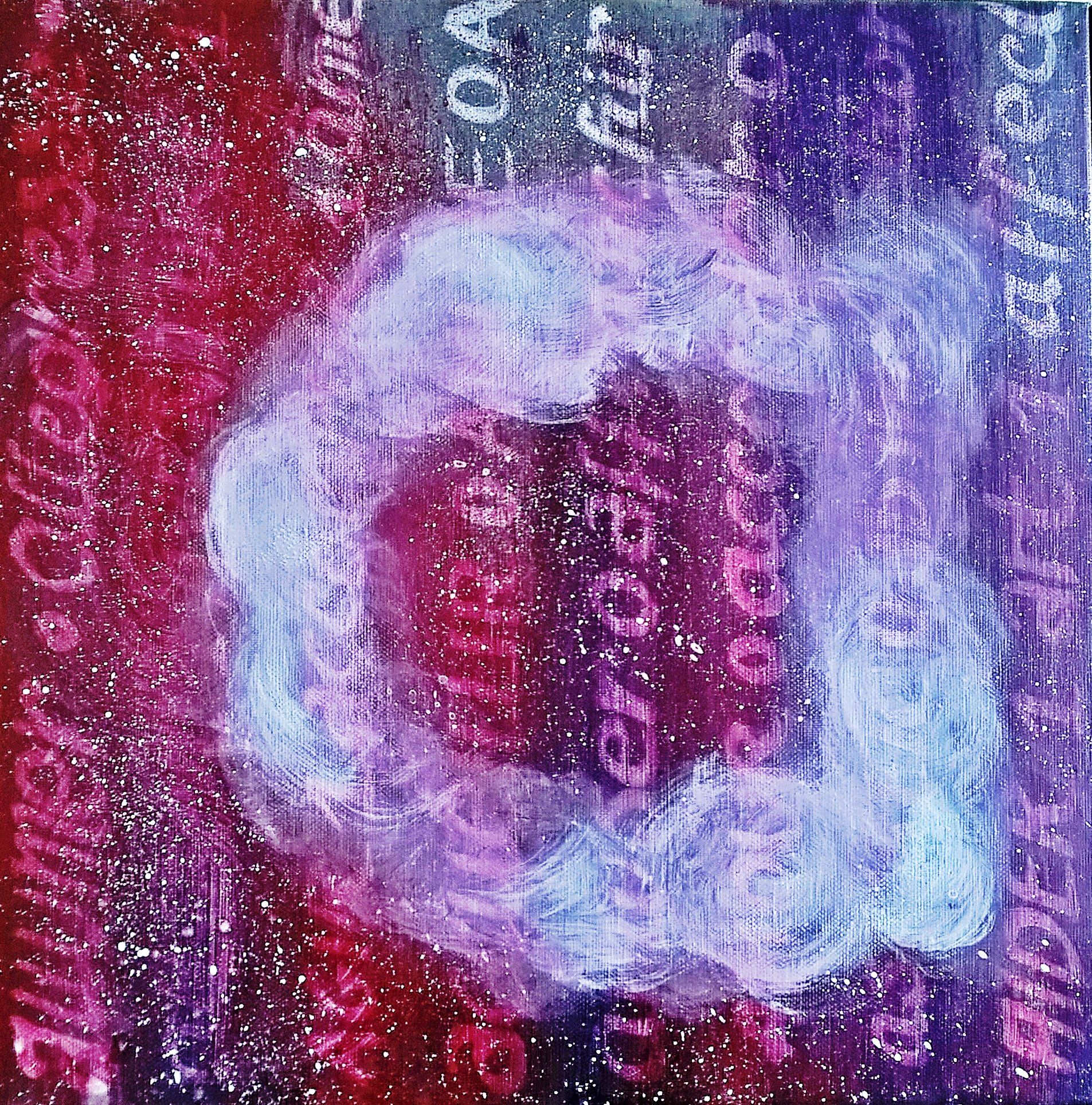 Chant d'étoiles - A - Acrylique liquide sur toile - Format : 40 x 40 cm - Date de création : Mai 2020te de création : Mai 2020