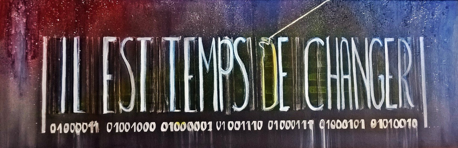 Chant d'étoiles - EN COURS DE CRÉATION - Acrylique liquide sur toile - Format : 40 x 120 cm - Date de création : Mai 2020