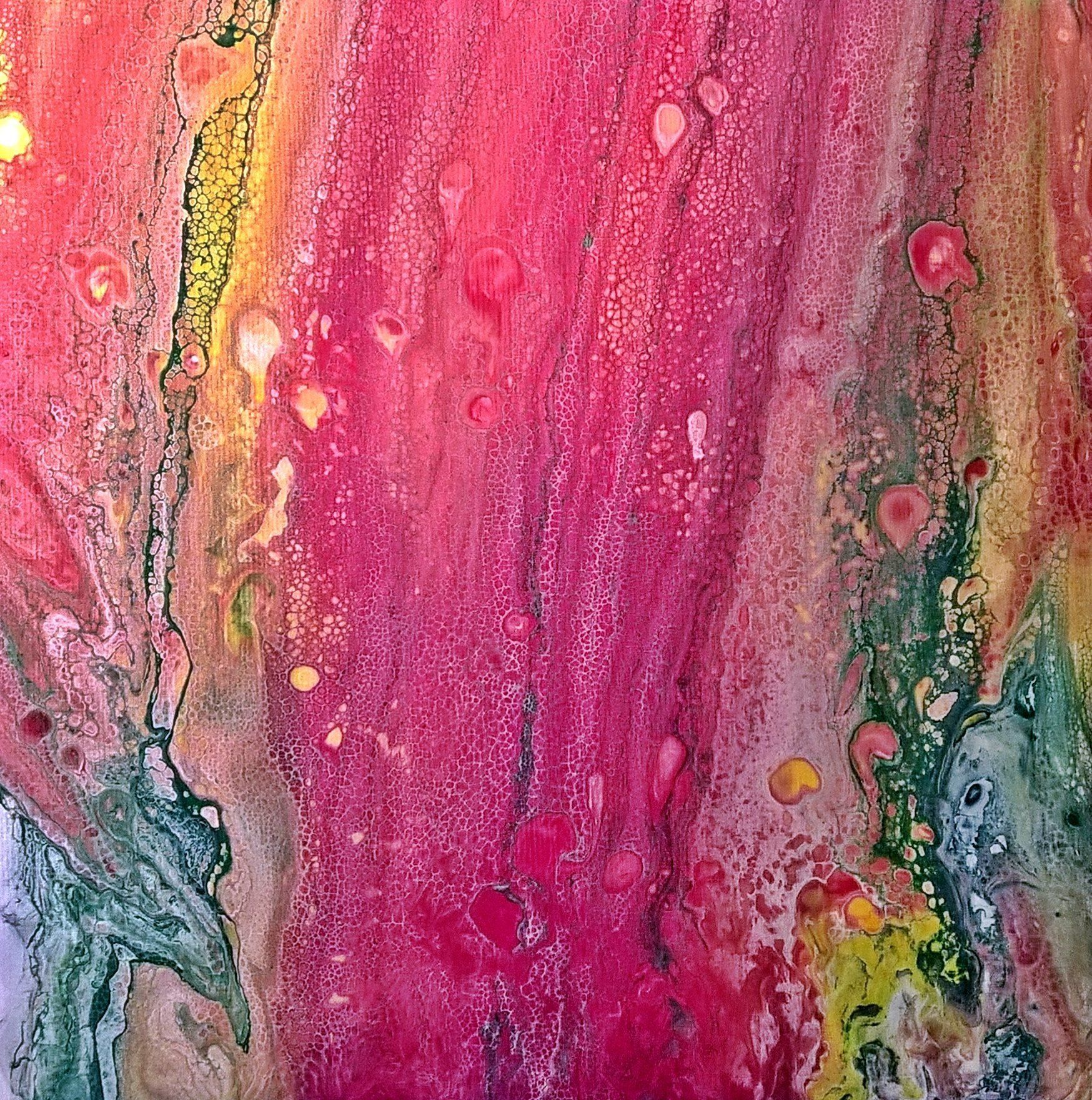 Chant d'étoiles - PRINTEMPS Acrylique liquide sur toile Format : 20 x 20 cm Date de création : Décembre 2018 Tarif : 40 €