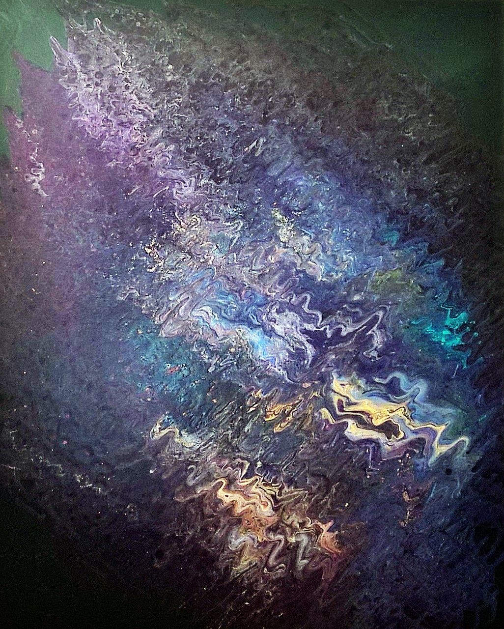 Chant d'étoiles - CHANT DE L'INFINI Acrylique liquide sur toile Format : 100 x 80 cm Date de création : Mars 2019 Indisponible à la vente