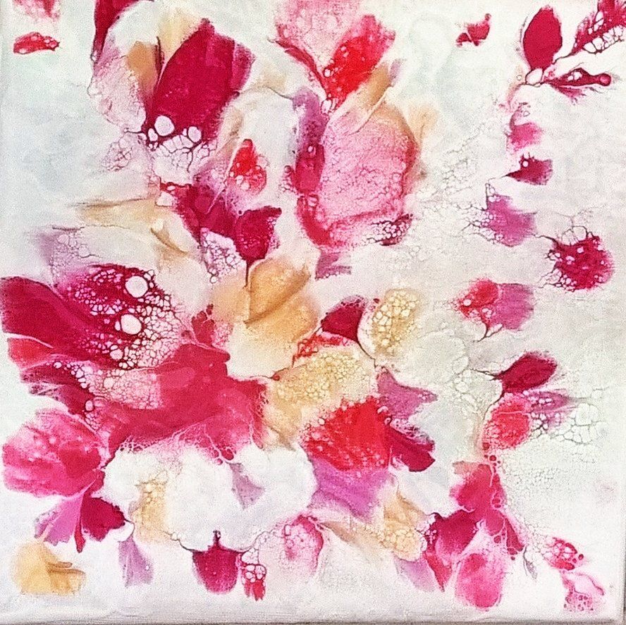 Chant d'étoiles - REVEIL DU PRINTEMPS Humeur Primesautière Acrylique liquide sur toile Format : 20 x 20 cm Date de réalisation : Février 2019 Tarif : 120 €