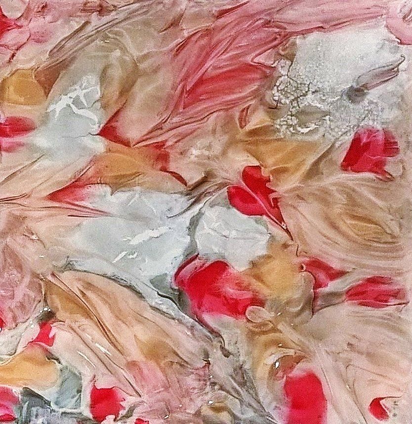 Chant d'étoiles - SOYEUSE VOLUPTE Acrylique liquide sur toile Format : 20 x 20 cm Date de réalisation : Février 2019 Tarif : 40 €