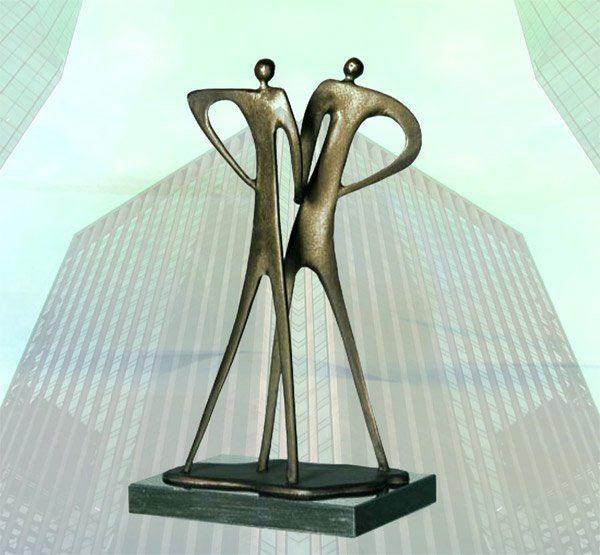 Skulptur zum Abschied Ruhestand Ein kräftiger Händedruck