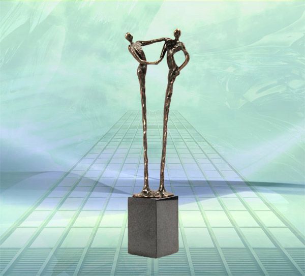 Skulptur Chef Geschenk Der Händedruck mittelgroße Ausführung