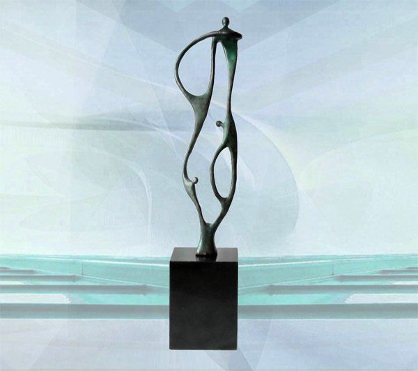 Skulptur Geschenk Geschäftspartner Zukunft durch Zusammenarbeit
