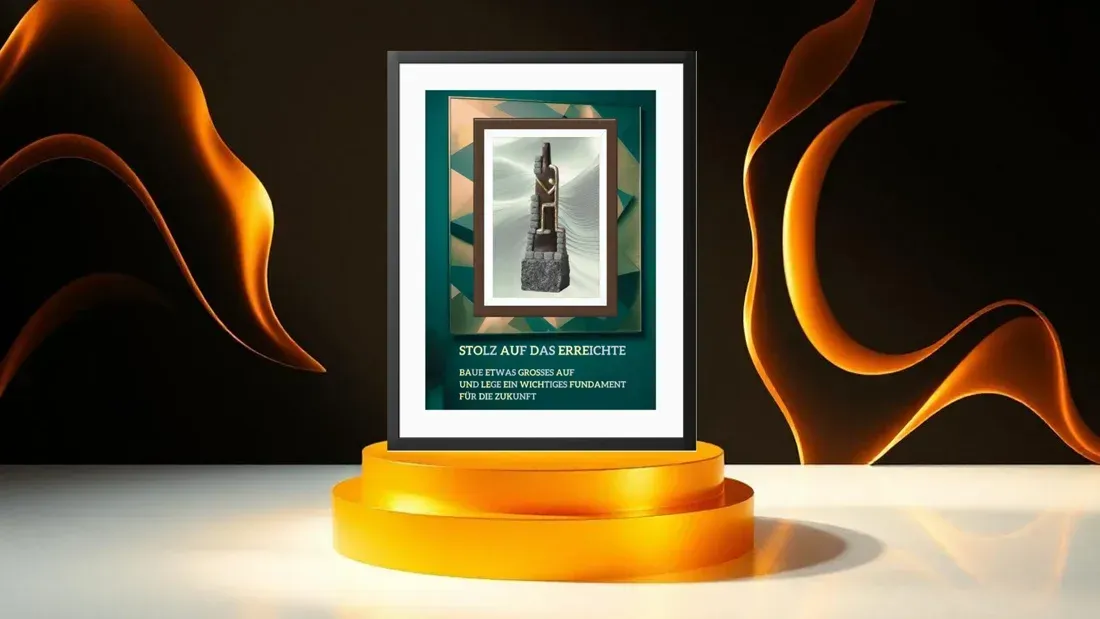 Geschenk zum FirmenjubilÀum Skulpturen Wandposter Stolz auf das Erreichte