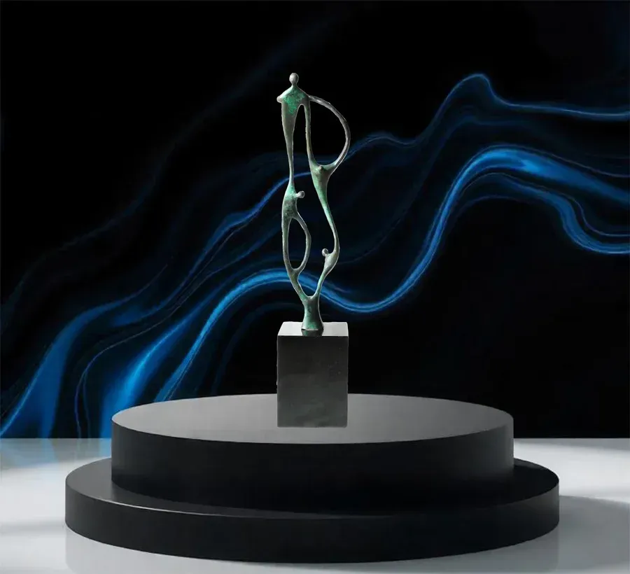 Hochwertige Geschenke zum Firmenjubiläum Bronzeskulptur Zukunft durch Zusammenarbeit