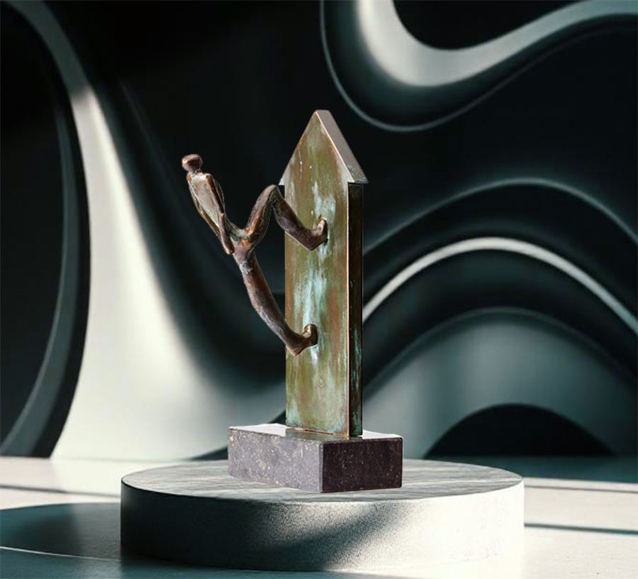 Hochwertige Geschenke zum Firmenjubiläum Bronzeskulptur Das Unmögliche erreichen