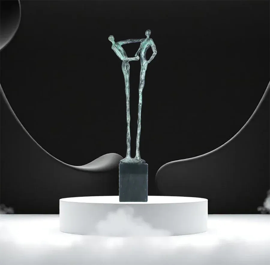 Hochwertige Geschenke zum Firmenjubiläum Bronzeskulptur Der Händedruck