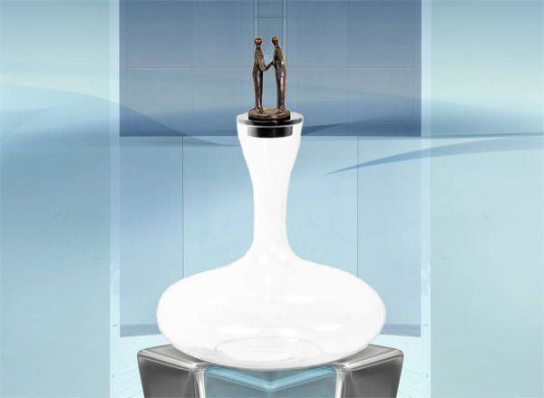 Skulpturen Karaffe Geschenk Mitarbeiter Der Handdruck