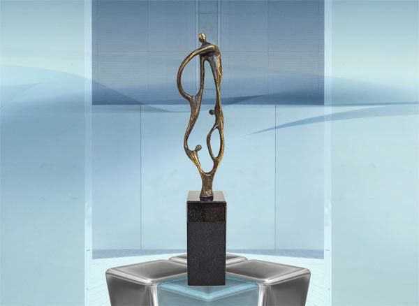 Skulptur Geschenk Mitarbeiter Zukunft durch Zusammenarbeit