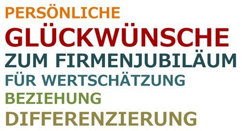 Persönliche Glückwünsche Firmenjubiläum
