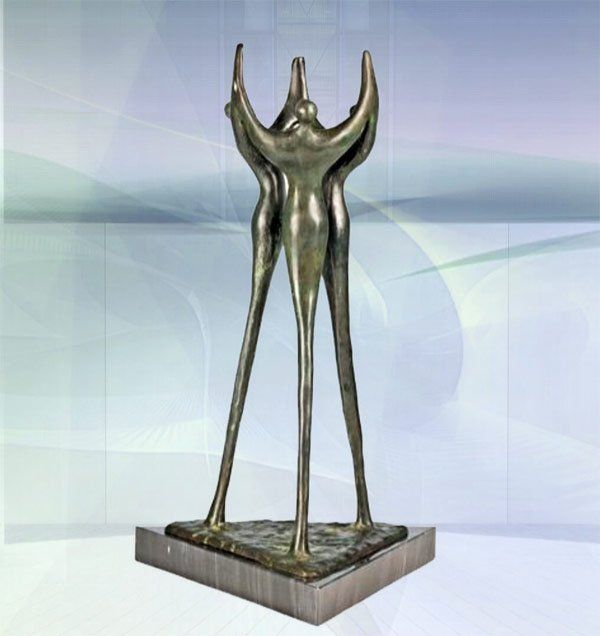 Skulptur zum Firmenjubiläum Niveauvolle Zusammenarbeit gross