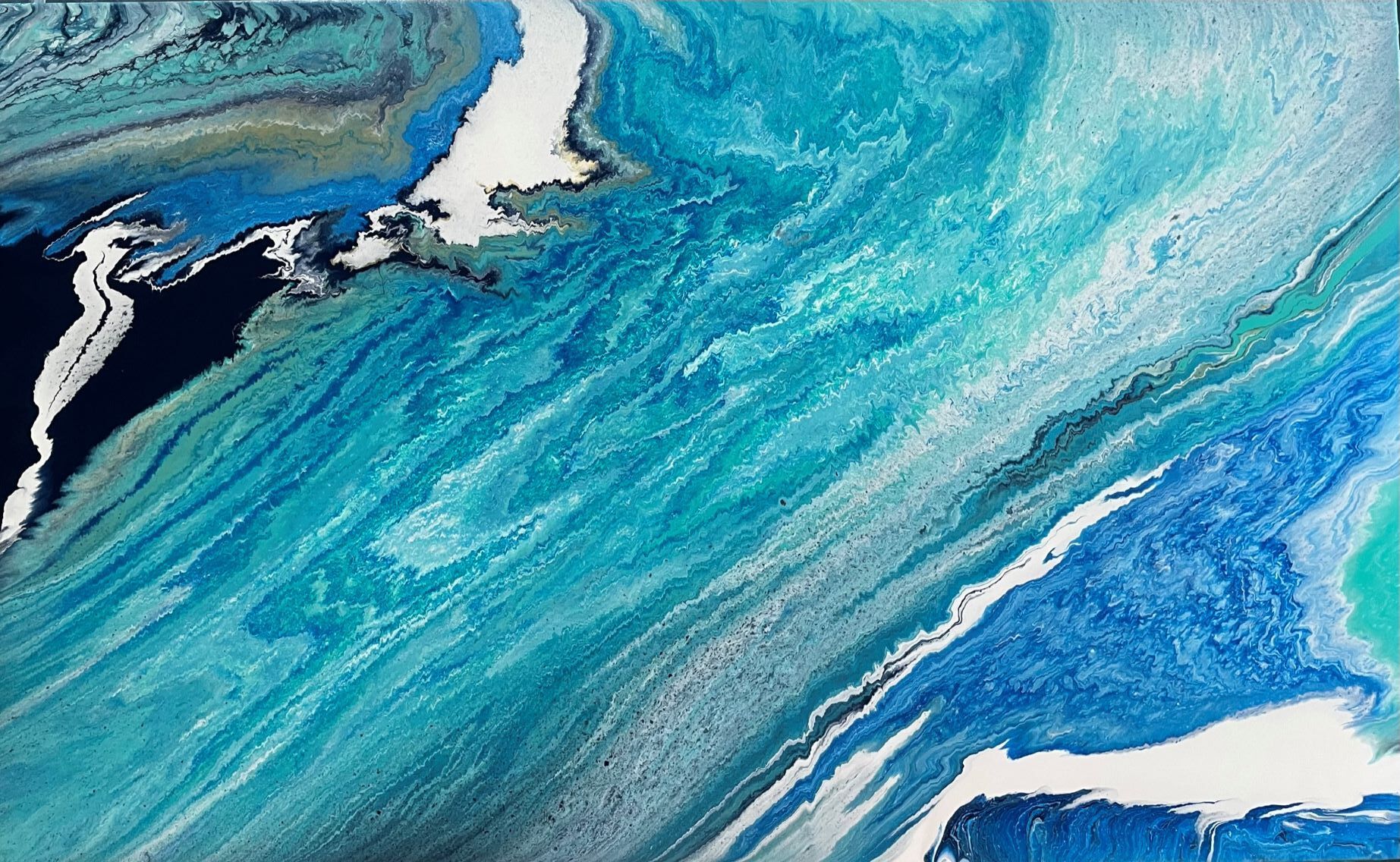 Cuadro abstracto Continente Azul - FanMon Art