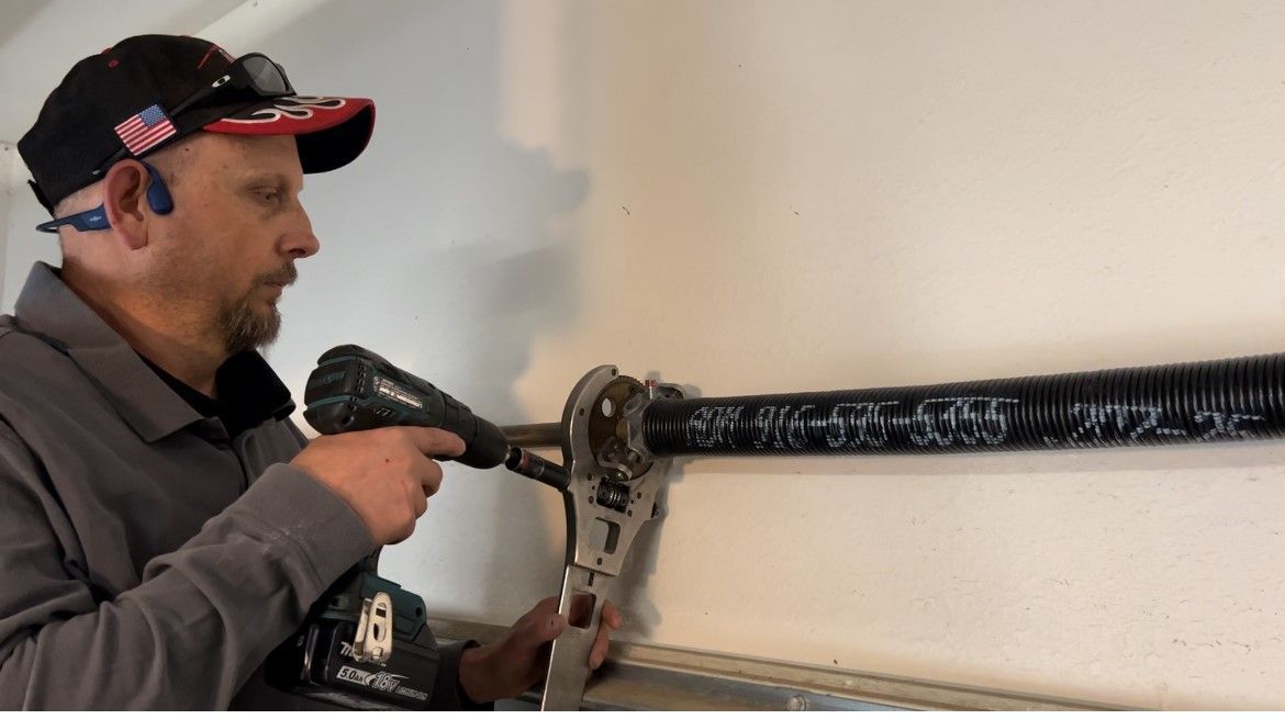 This is how wind up garage door springs using the surewinder