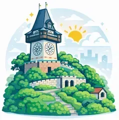 Der Uhrturm in Graz am Schlossberg