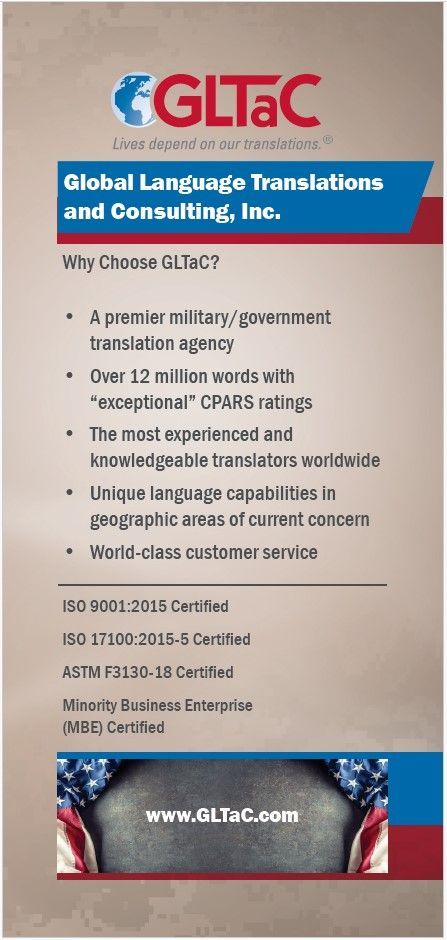 Global Language Translations and Consulting (GLTaC): Military and Government Translations