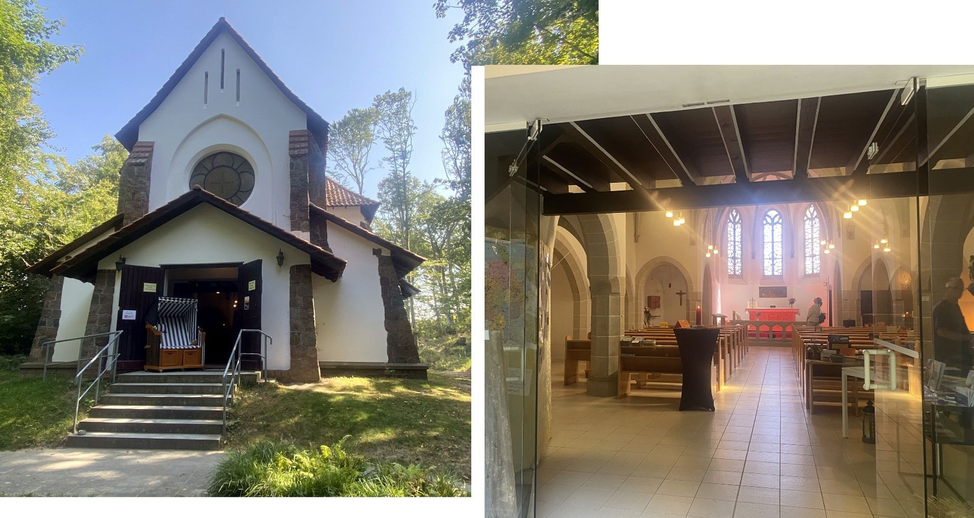 Kirche Maria Meeresstern nahe an den hundefreundlichen, strandnahen Ferienwohnungen Störtebeker & Freibeuter in Sellin, Rügen