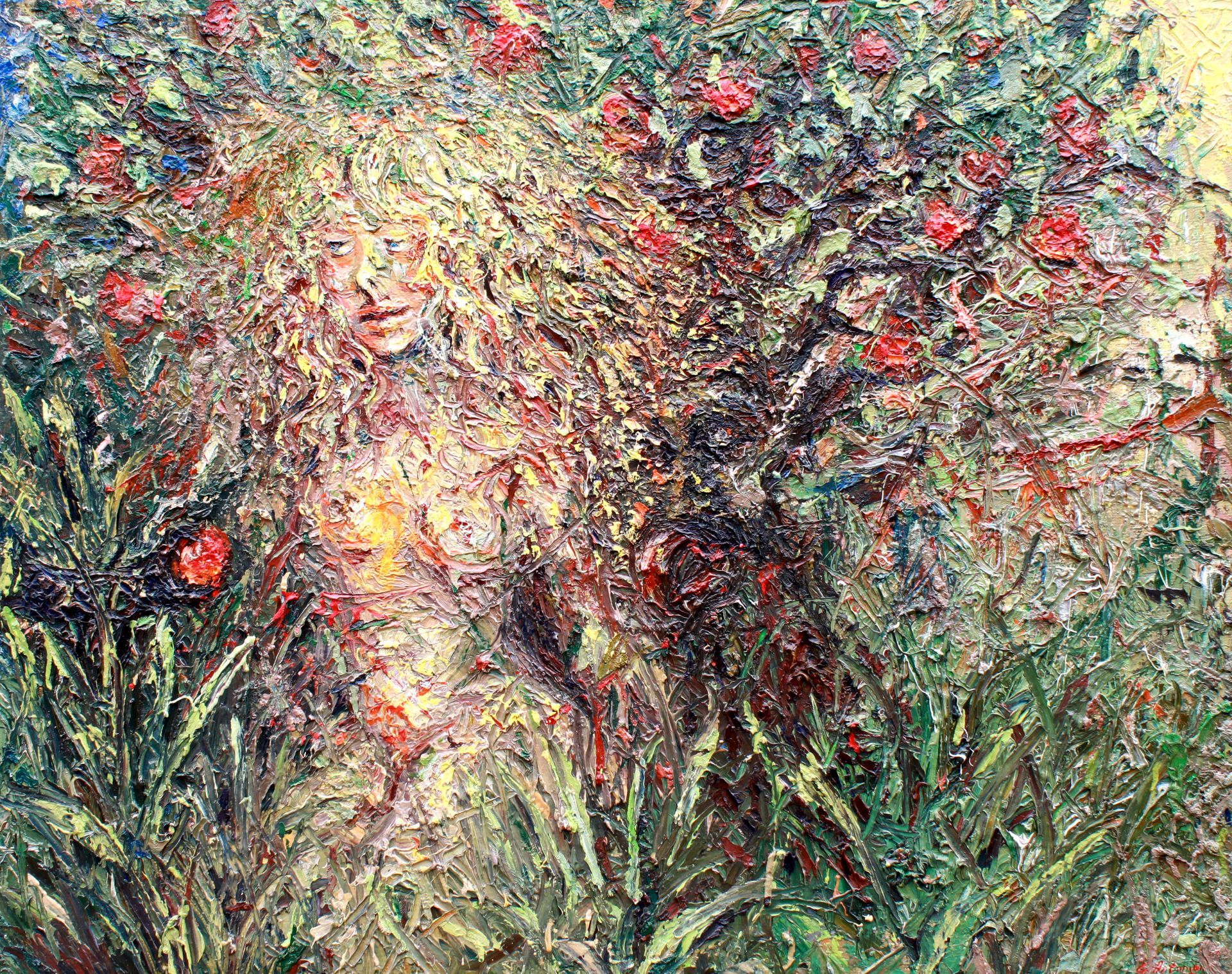 Guevorg. Aquarelle .Titre: L'inquiétude. 1996