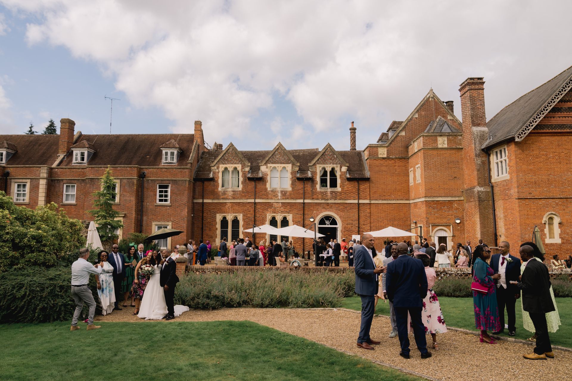 guests mingling outside wotton house hotel