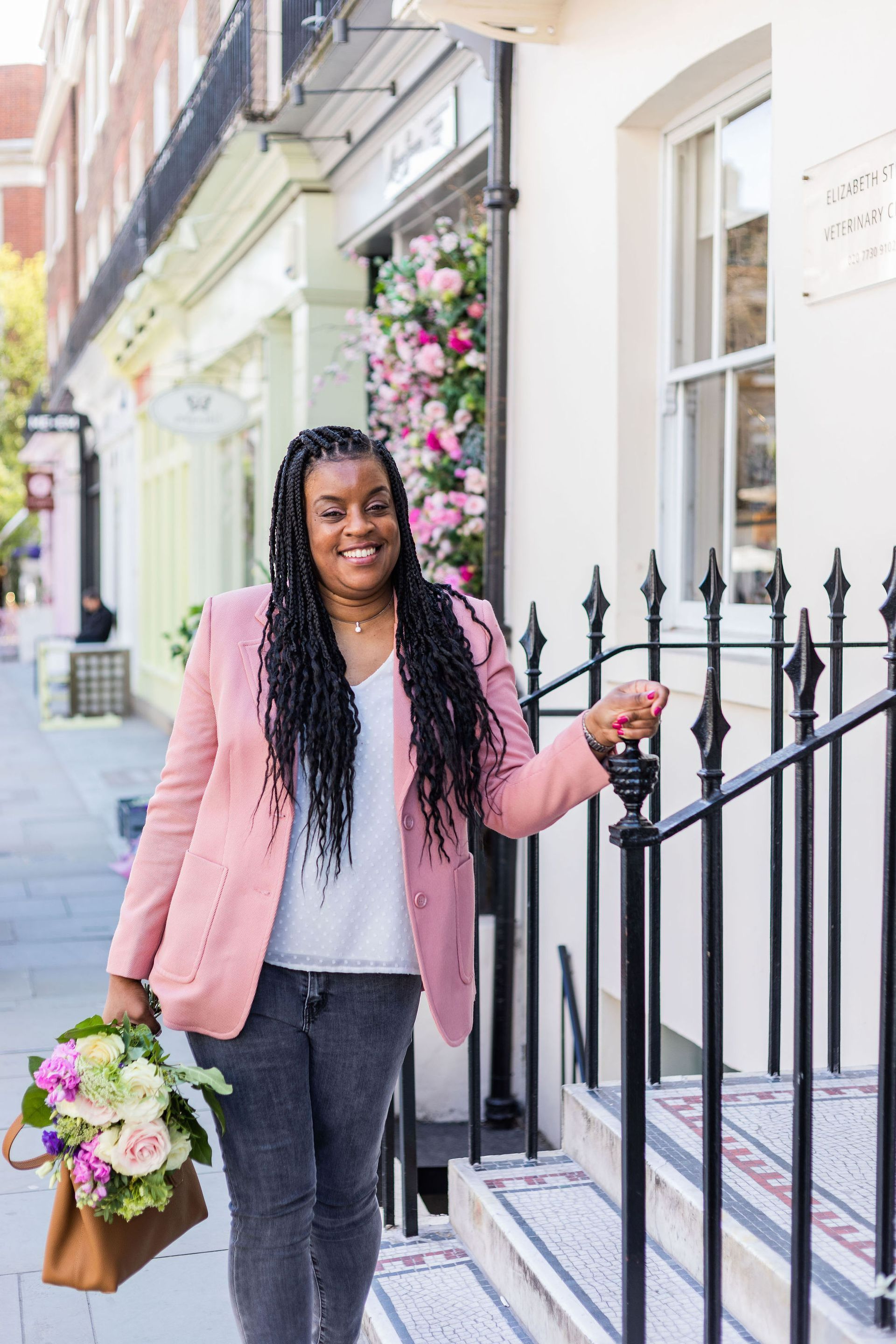 Natasha Grant Pearline Events Wedding Planner standing outside London venue