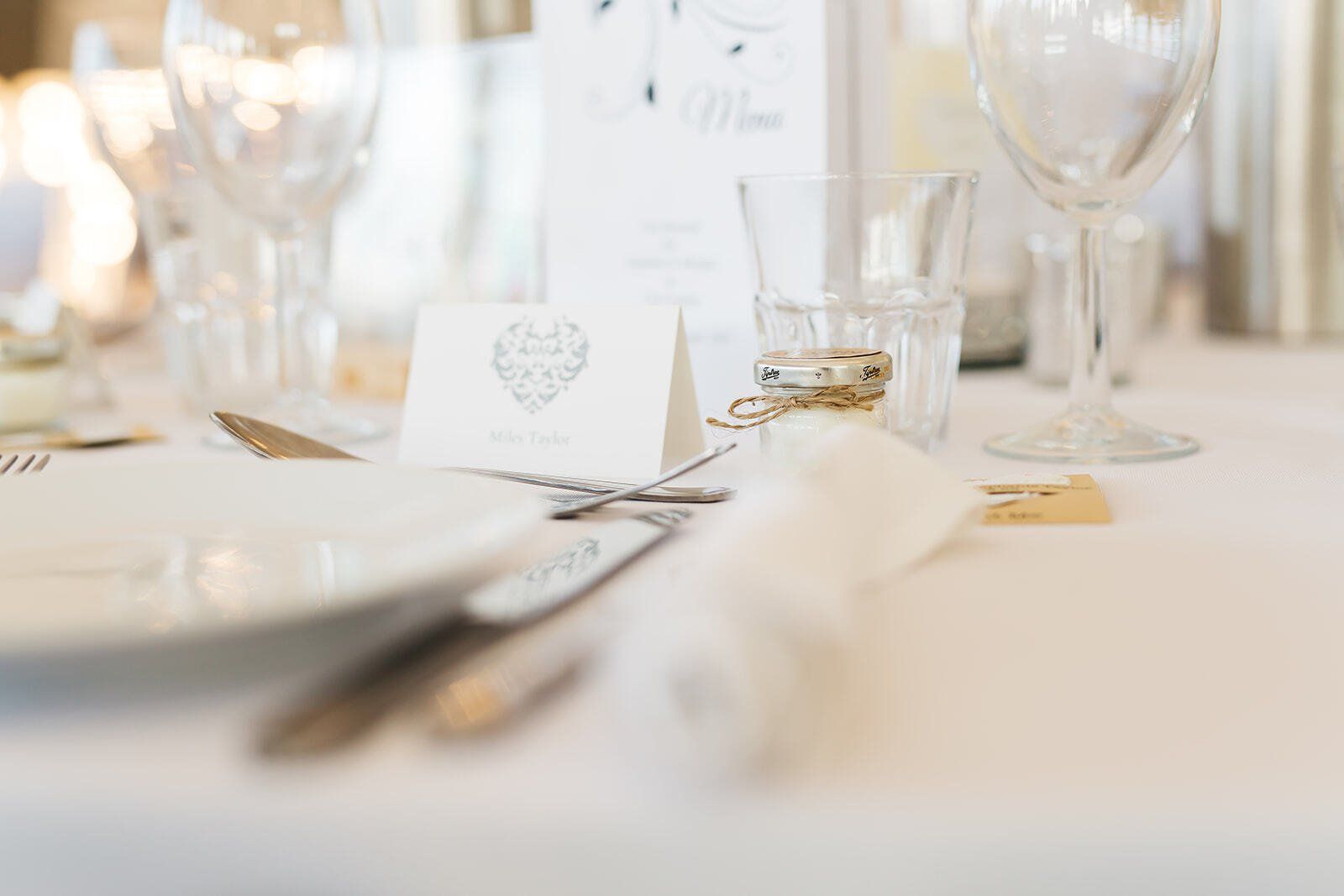 Wedding reception personal table details