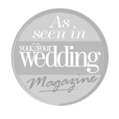 pink and white You and your wedding magazine featured badge for Pearline Events colourful London wedding