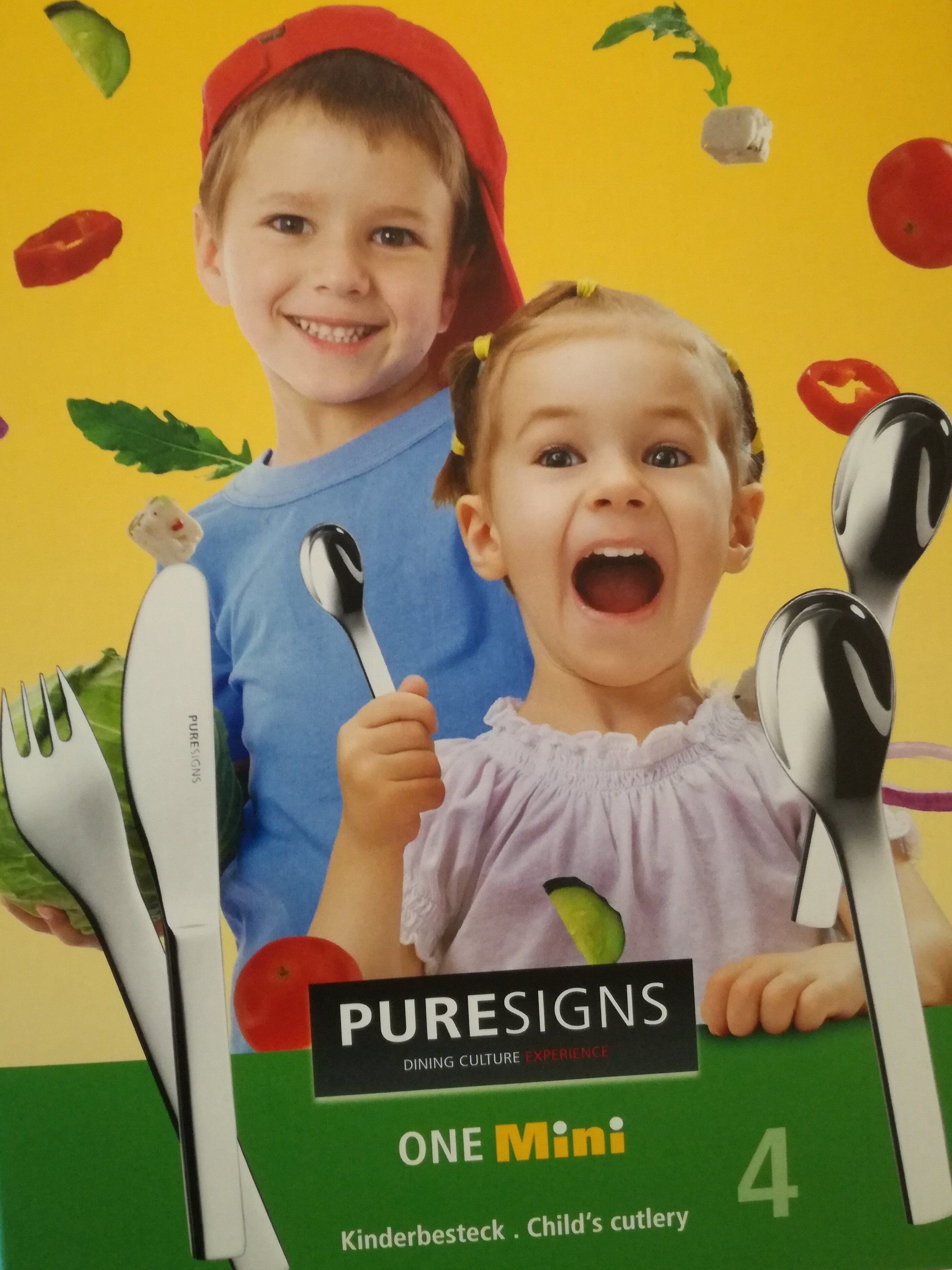 Abbildung von Kindern und Kinderbesteck