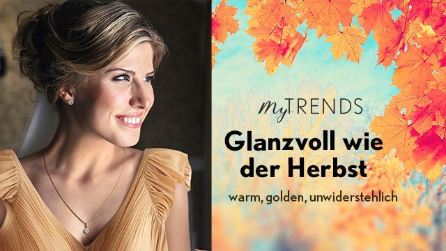 Frau mit Schmuck in herbstlicher Umgebung