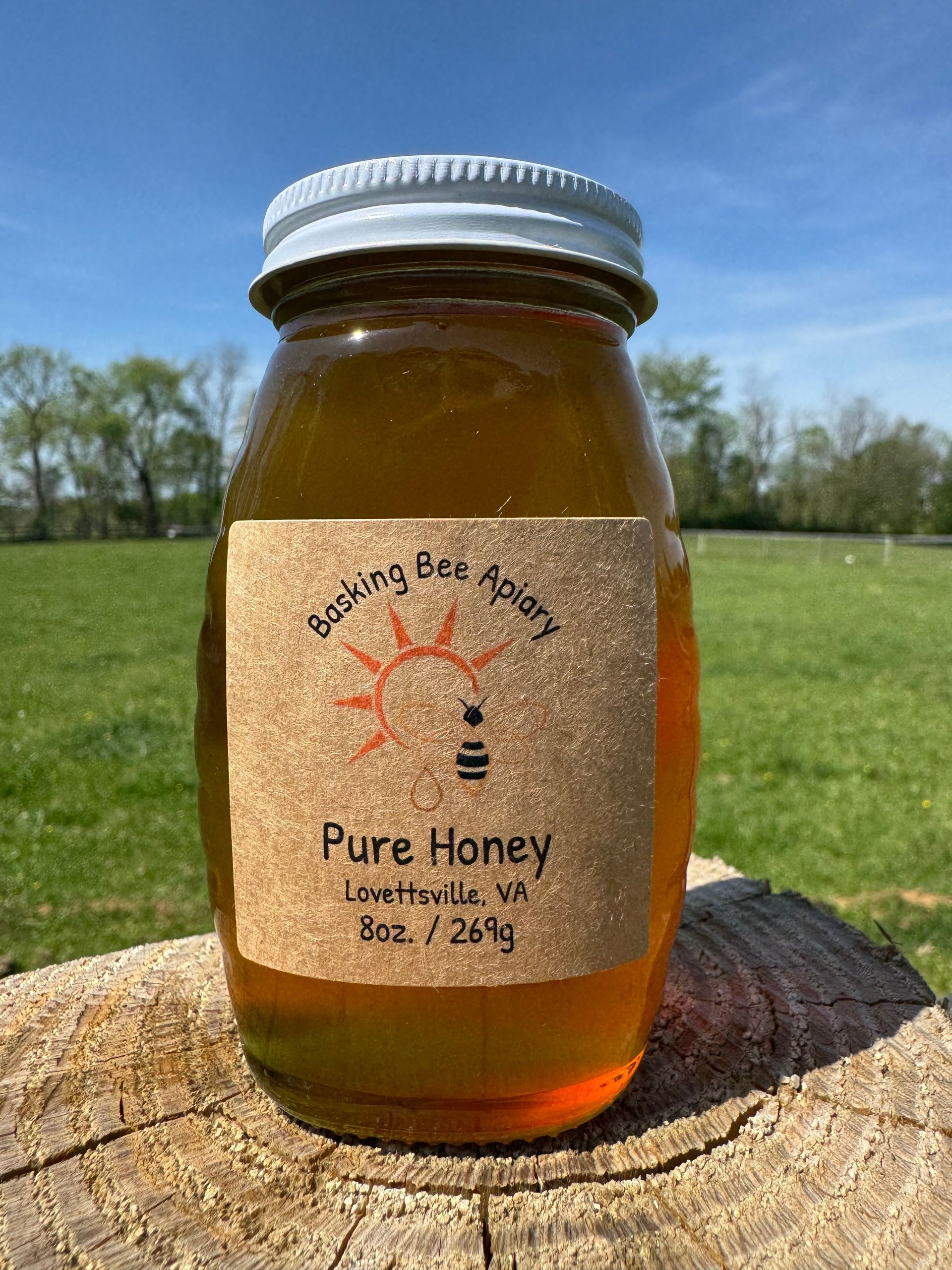 A three pound jar of honey is $30.