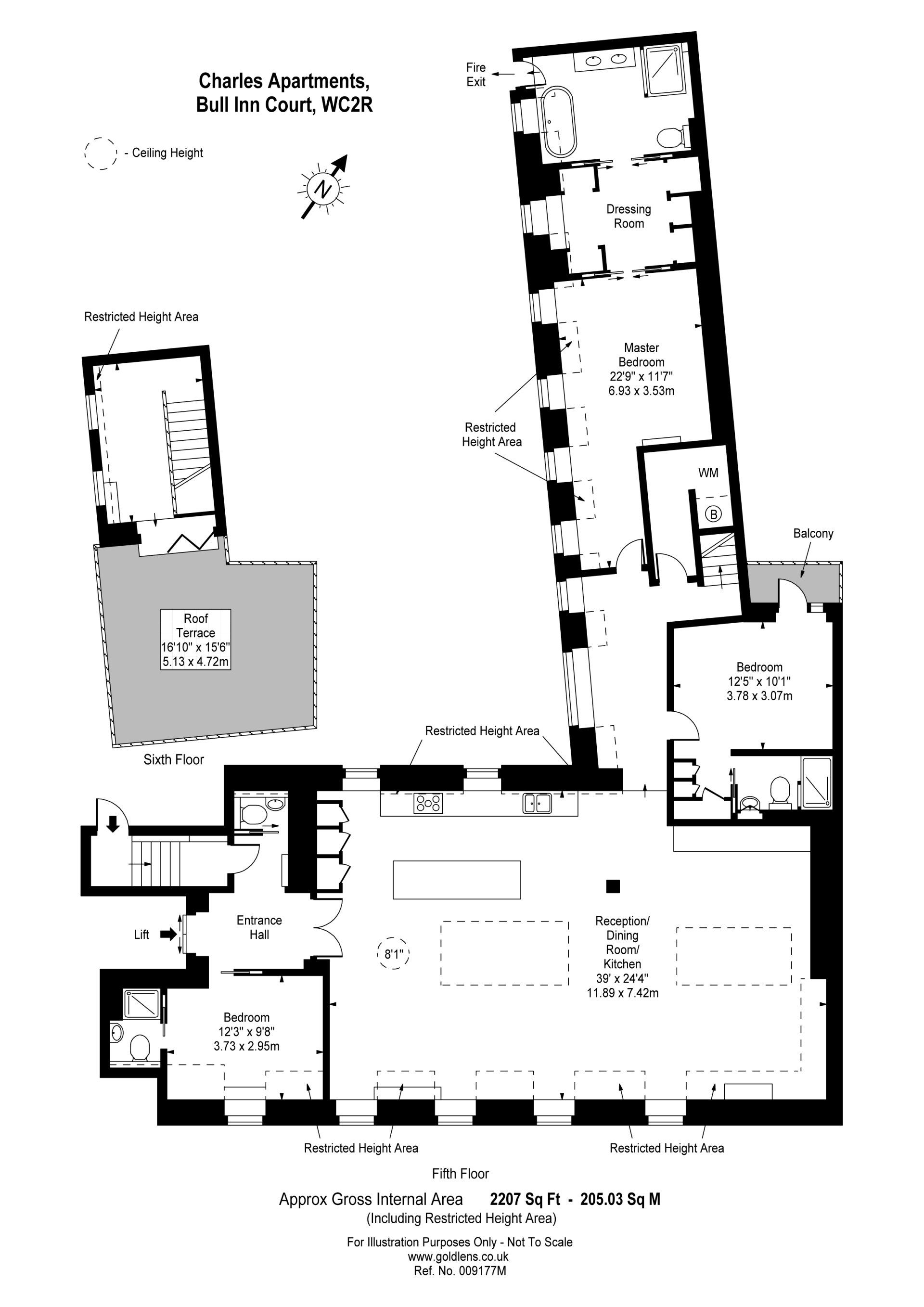 black and white floor plan of a property created in London by Gold Lens Photography Ltd.