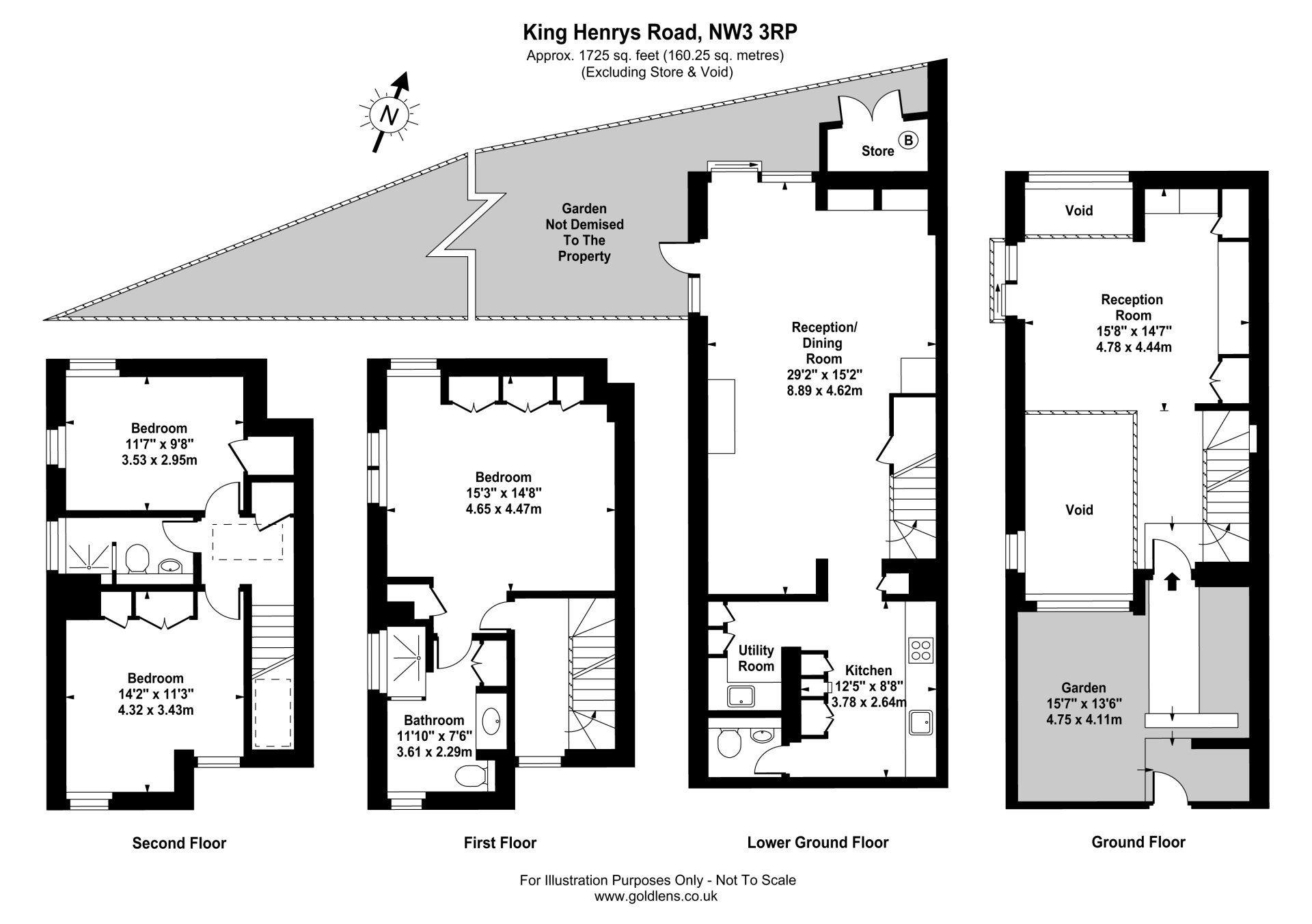 black and white floor plan of a property created in London by Gold Lens Photography Ltd.