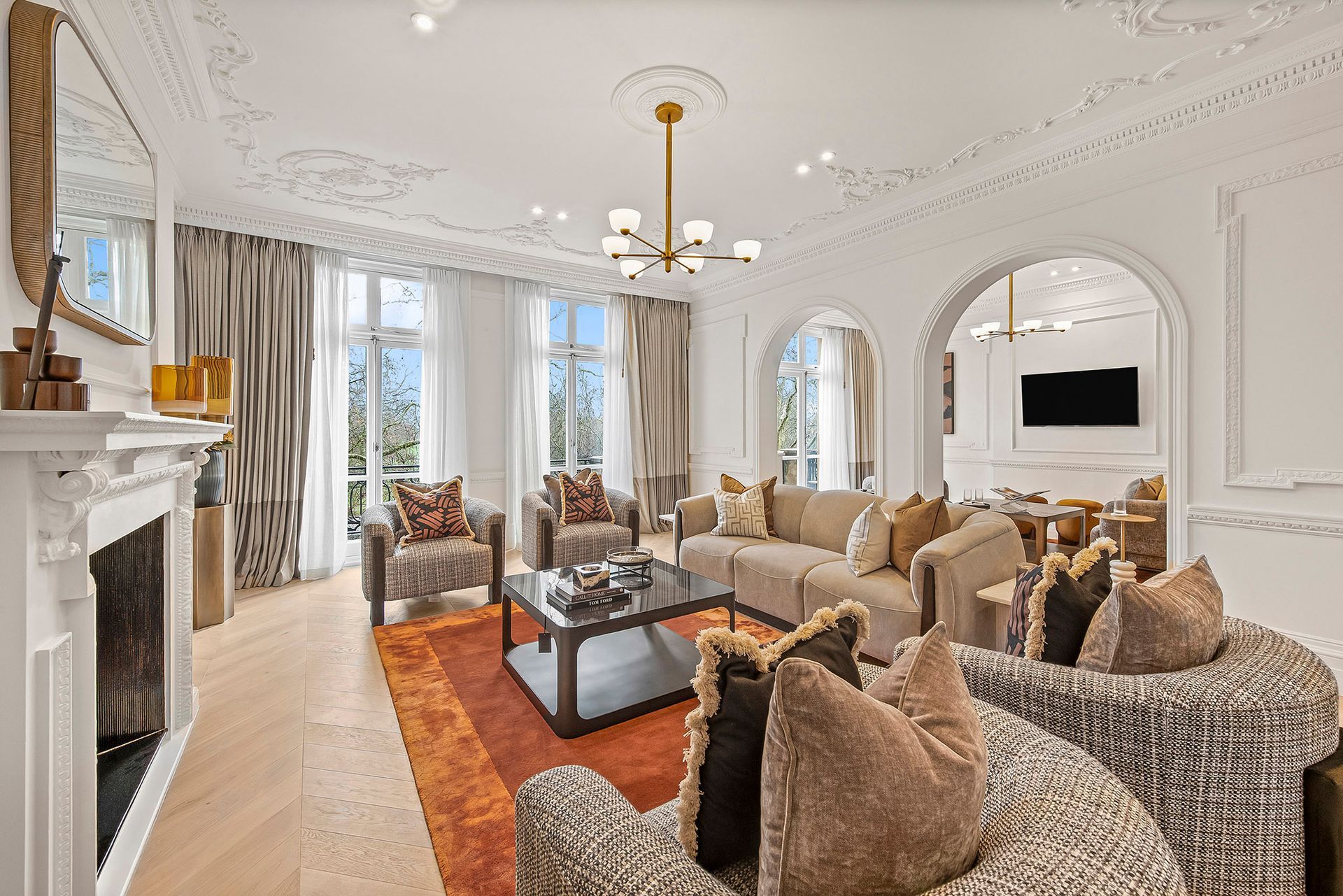 luxury reception room london property photography natural light interior styling