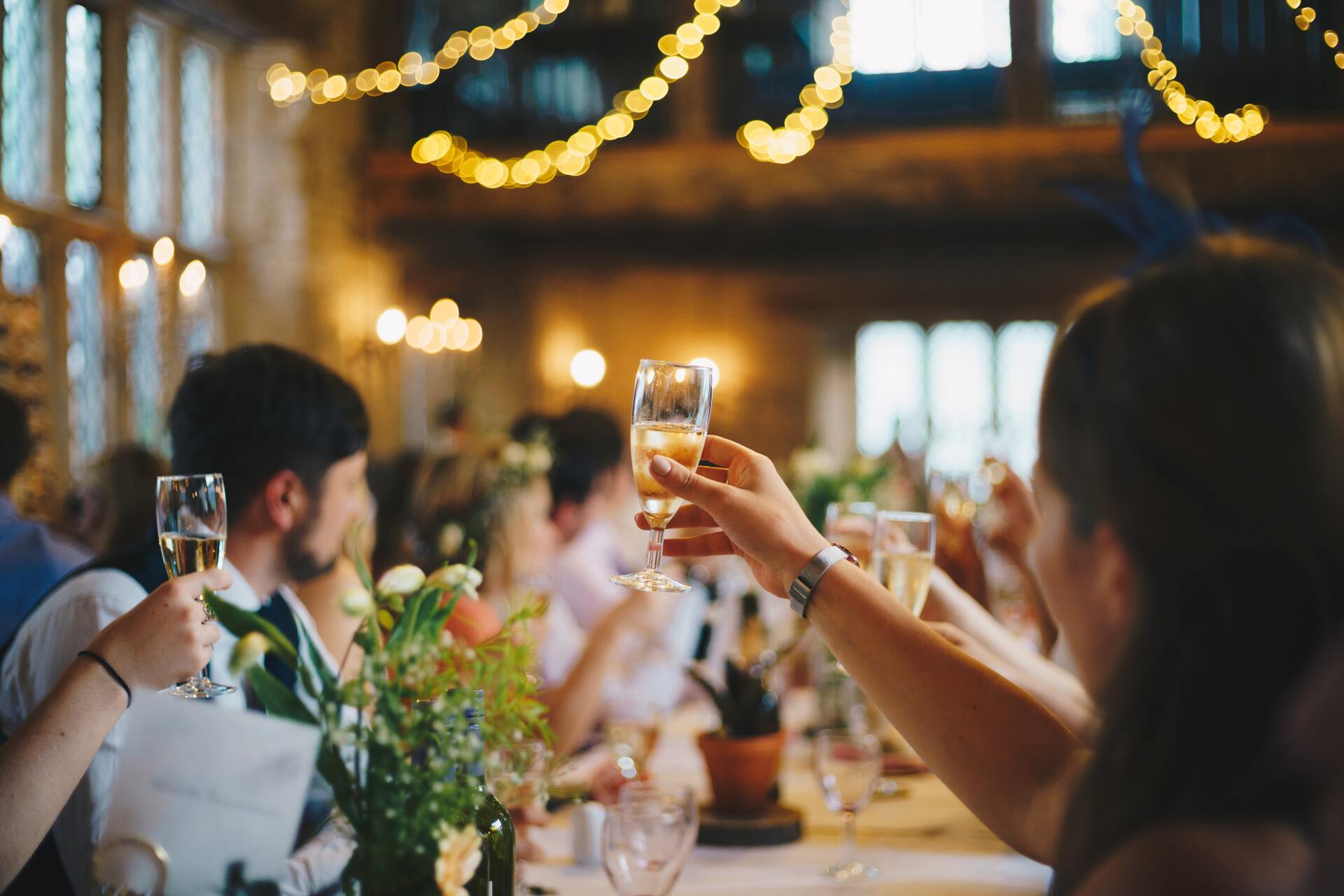 people enjoying a meal in a restaurant