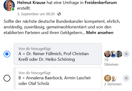 Kanzlerkandidaten der Herzen: Dr. Reiner Füllmich, Prof Christian Kreiß und Dr. Heiko Schöning Kanzlerkandidaten der Herzen: Dr. Reiner Füllmich, Prof Christian Kreiß und Dr. Heiko Schöning