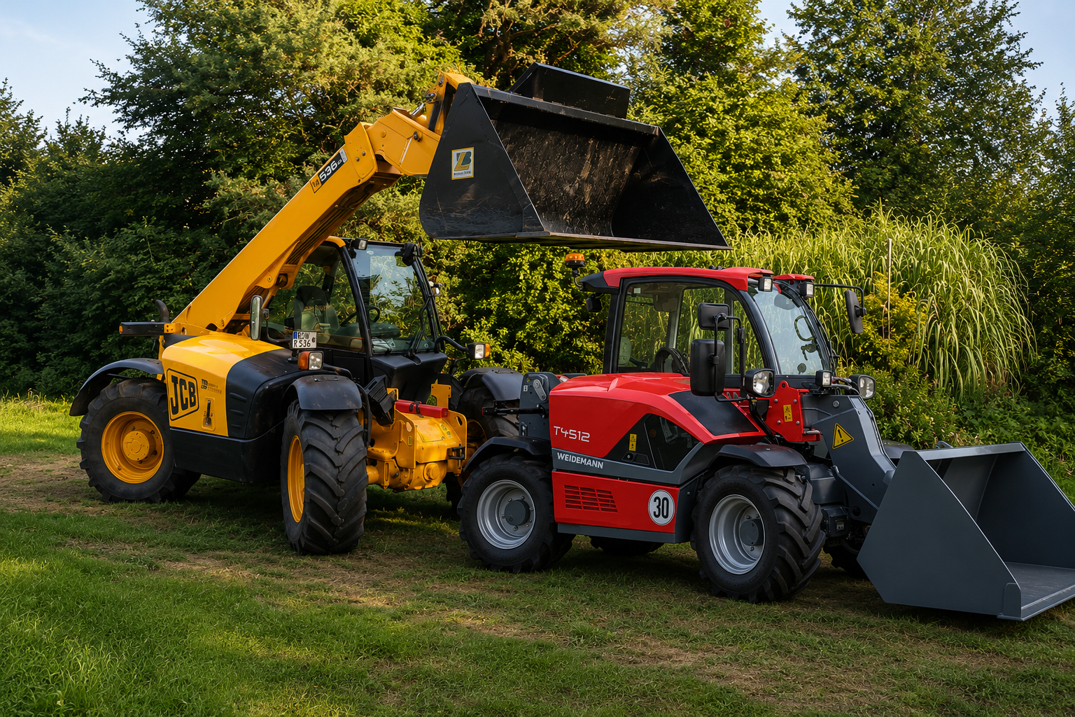 Weidemann T4512 und JCB 536 im Einsatz bei Biomasse- und Hackschnitzelanlagen der Heinz Röhrs GmbH