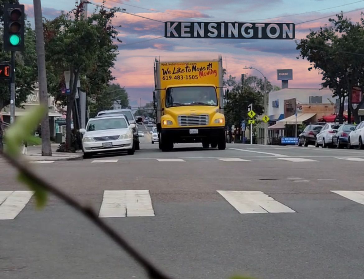 Moving truck on the street
