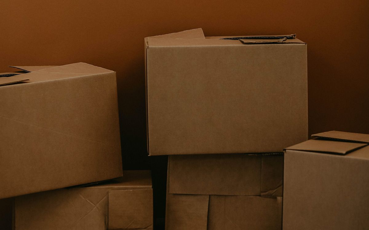 Moving cardboard boxes