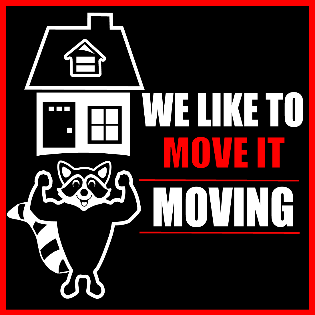 We Like to Move it Moving black background logo