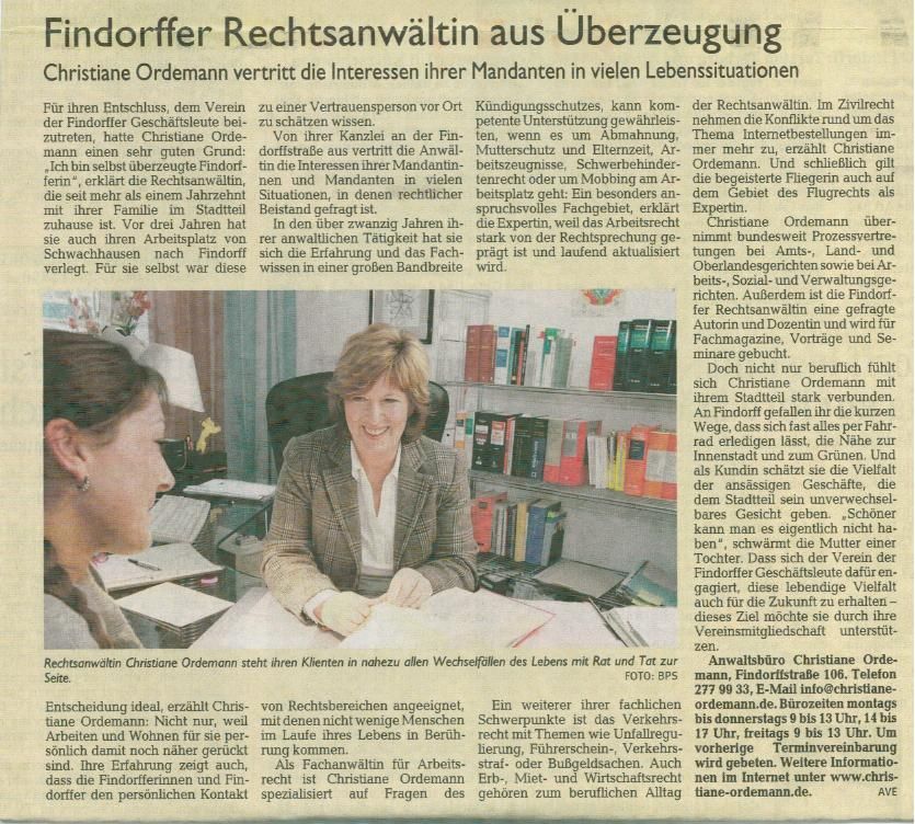 Weser Kurier Christiane Ordemann